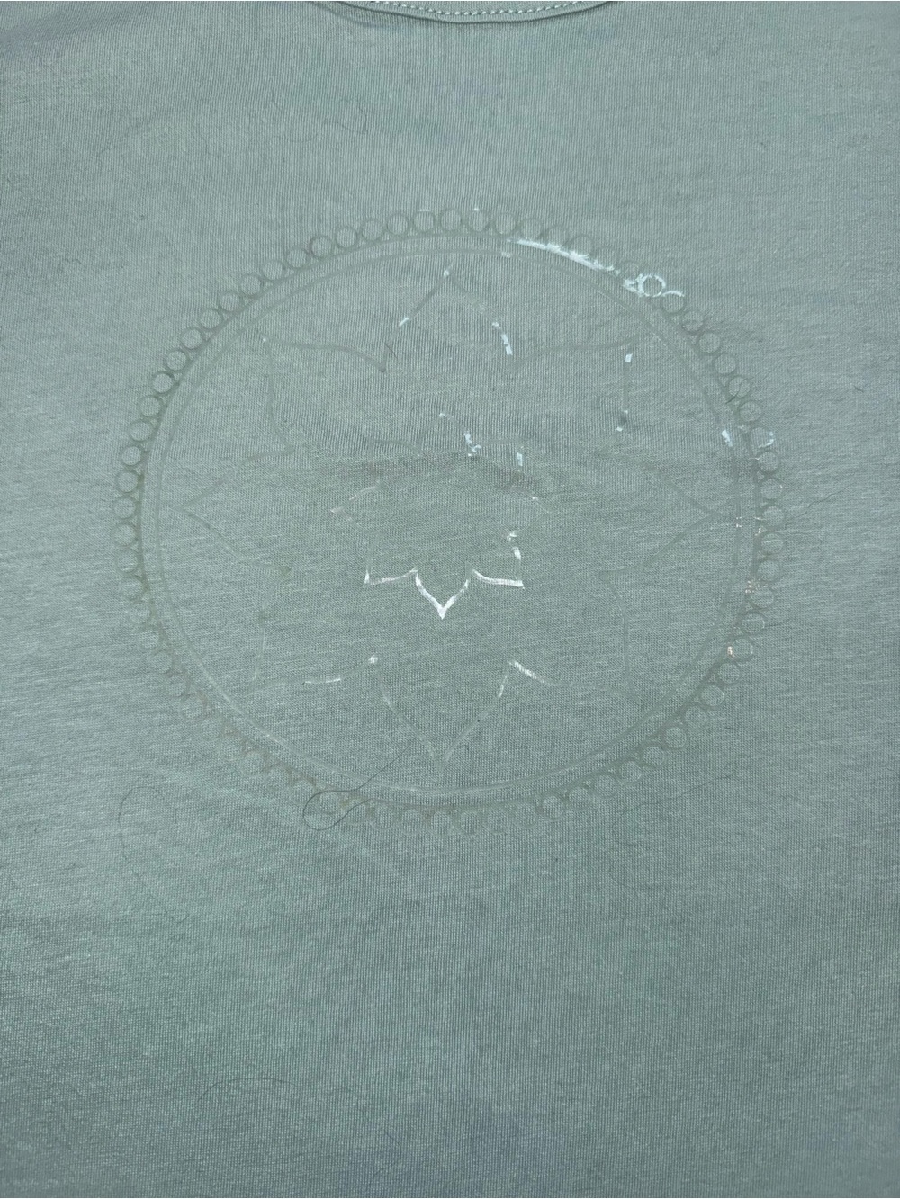 Women’s Light Sage Tank Top with Subtle Mandala Detail